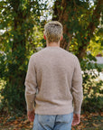 V-Neck Cardigan- Khaki Boucle Alpaca