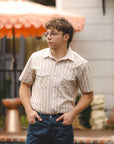 Short Sleeve Western- Desert Dobby Stripe