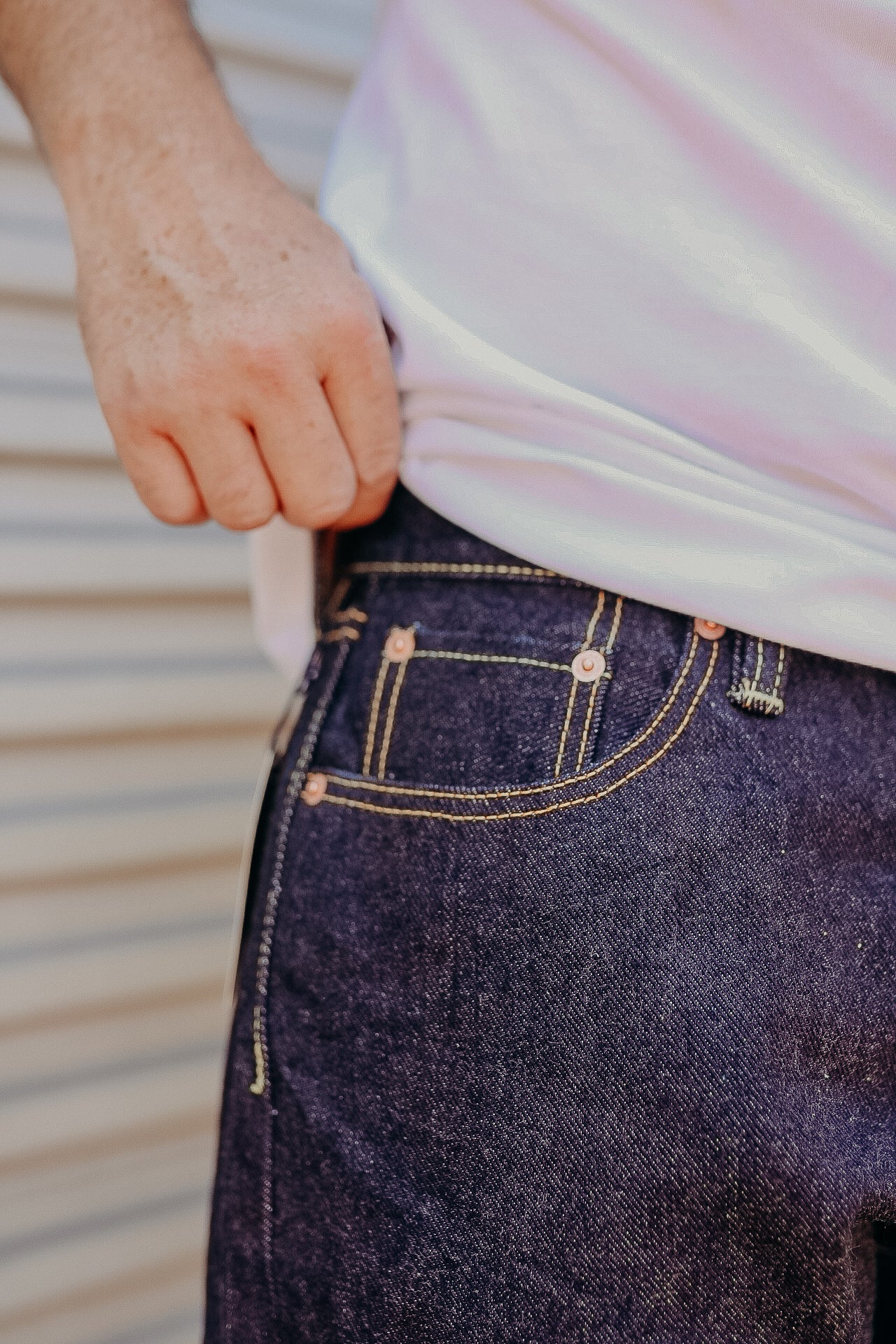 19oz Left Hand Twill Selvedge Denim Straight Cut Jeans - Indigo IH-634S-19L