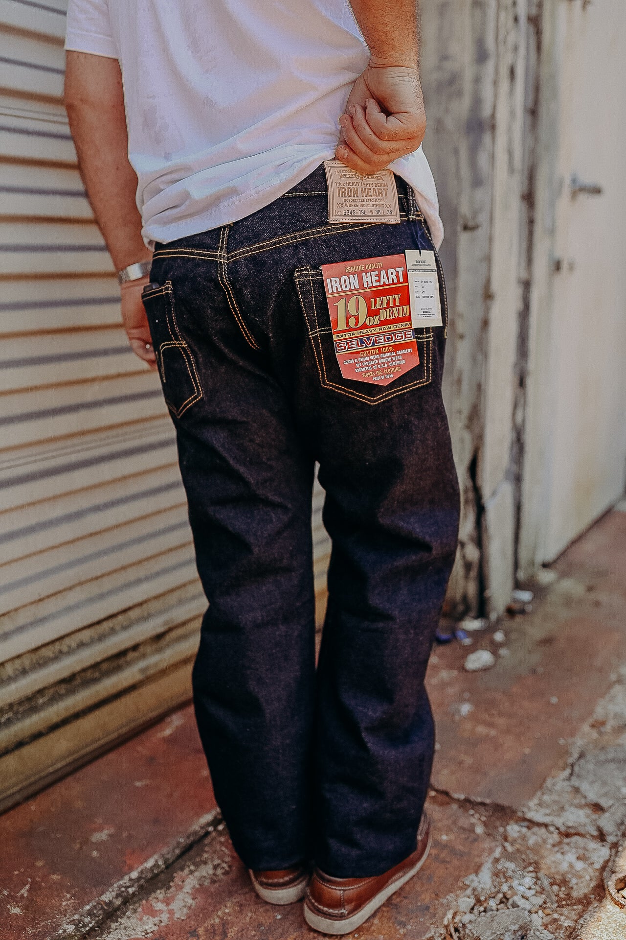 19oz Left Hand Twill Selvedge Denim Straight Cut Jeans - Indigo IH-634S-19L