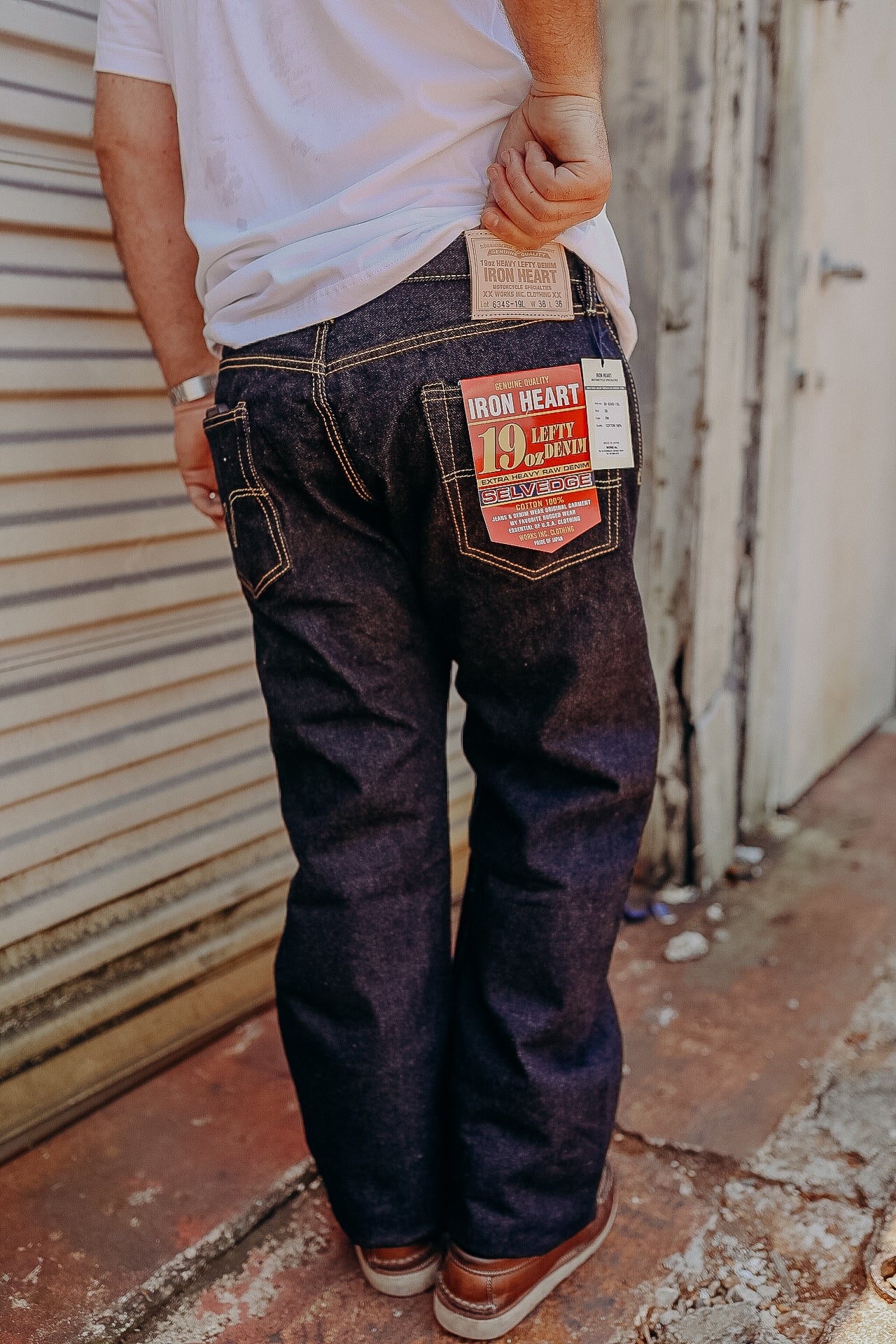 19oz Left Hand Twill Selvedge Denim Straight Cut Jeans - Indigo IH-634S-19L