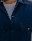 INDIGO COTTON RIPSTOP “KOKIRAN” MILITARY SHIRT (SJAS24-AR)