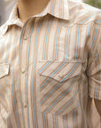 Short Sleeve Western- Desert Dobby Stripe