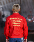 Embroidered Denim Work Jacket- Red (SWCJK25)