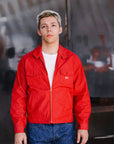 Embroidered Denim Work Jacket- Red (SWCJK25)
