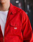 Embroidered Denim Work Jacket- Red (SWCJK25)