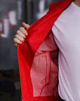 Embroidered Denim Work Jacket- Red (SWCJK25)