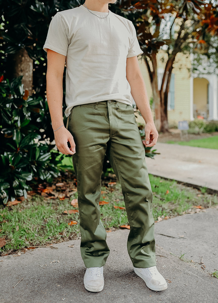 Studio D'artisan CHINO PANTS -Army Green (1874) – Iron Shop