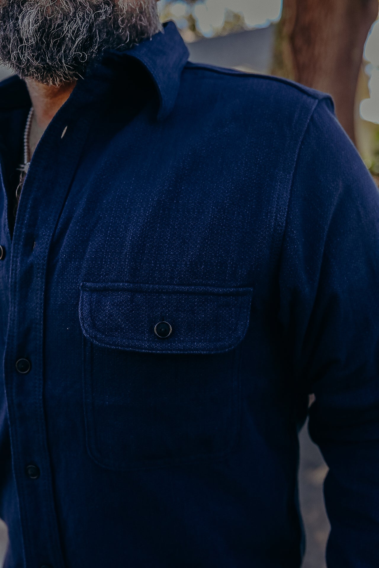 INDIGO SPOTTED WORK SHIRT (SAK24-01 ) – Iron Shop Provisions