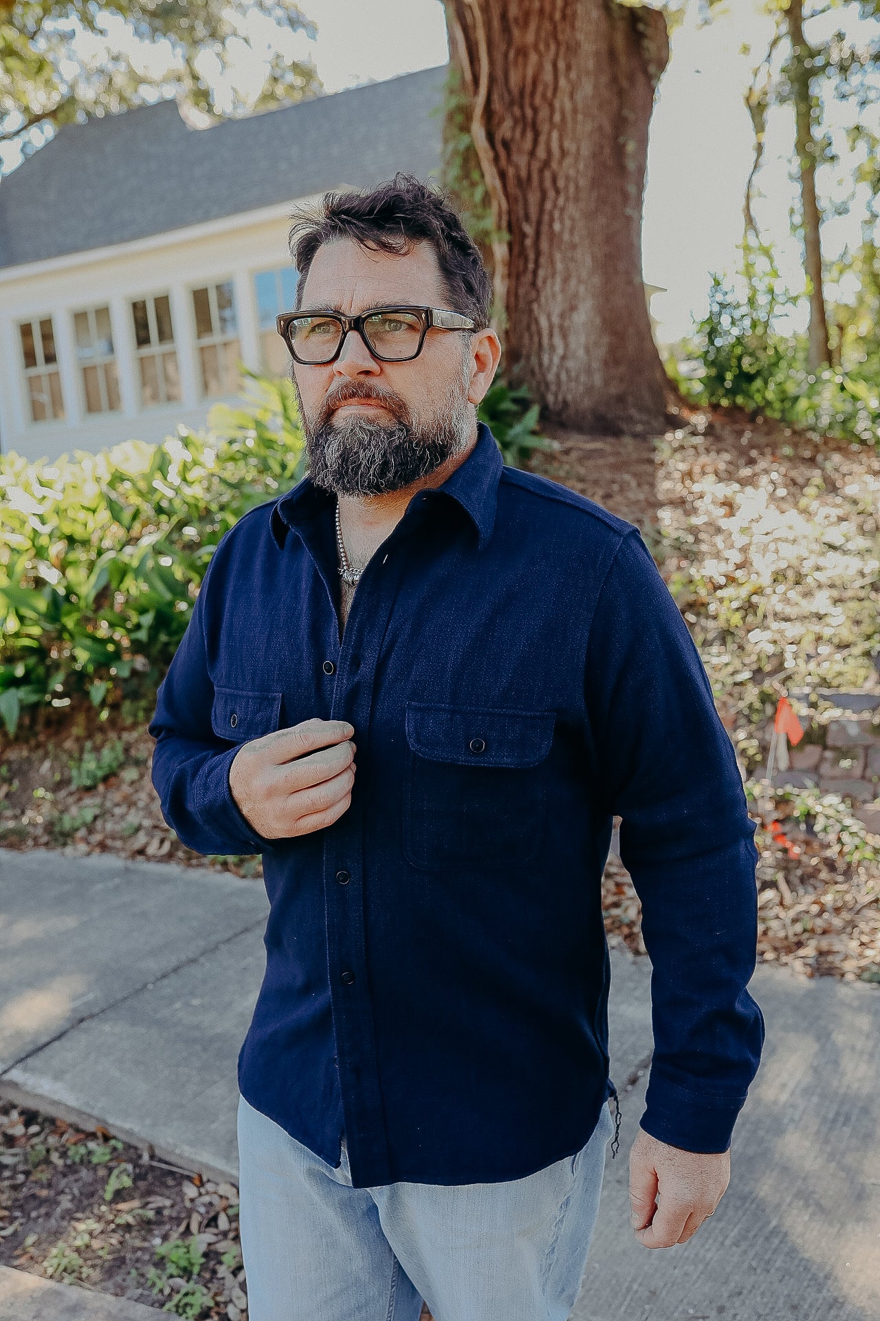 INDIGO SPOTTED WORK SHIRT (SAK24-01 ) – Iron Shop Provisions