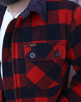Wool Buffalo Check Bush Jacket - Red IHW-20-RED