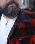 Wool Buffalo Check Bush Jacket - Red IHW-20-RED