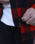 Wool Buffalo Check Bush Jacket - Red IHW-20-RED