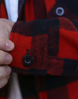 Wool Buffalo Check Bush Jacket - Red IHW-20-RED