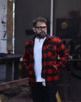 Wool Buffalo Check Bush Jacket - Red IHW-20-RED