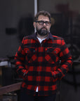 Wool Buffalo Check Bush Jacket - Red IHW-20-RED