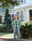 Ultra Heavy Flannel Vintage Check Work Overshirt - Green IHSH-428-GRN