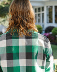 Ultra Heavy Flannel Vintage Check Work Overshirt - Green IHSH-428-GRN