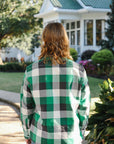 Ultra Heavy Flannel Vintage Check Work Overshirt - Green IHSH-428-GRN