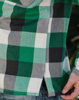 Ultra Heavy Flannel Vintage Check Work Overshirt - Green IHSH-428-GRN
