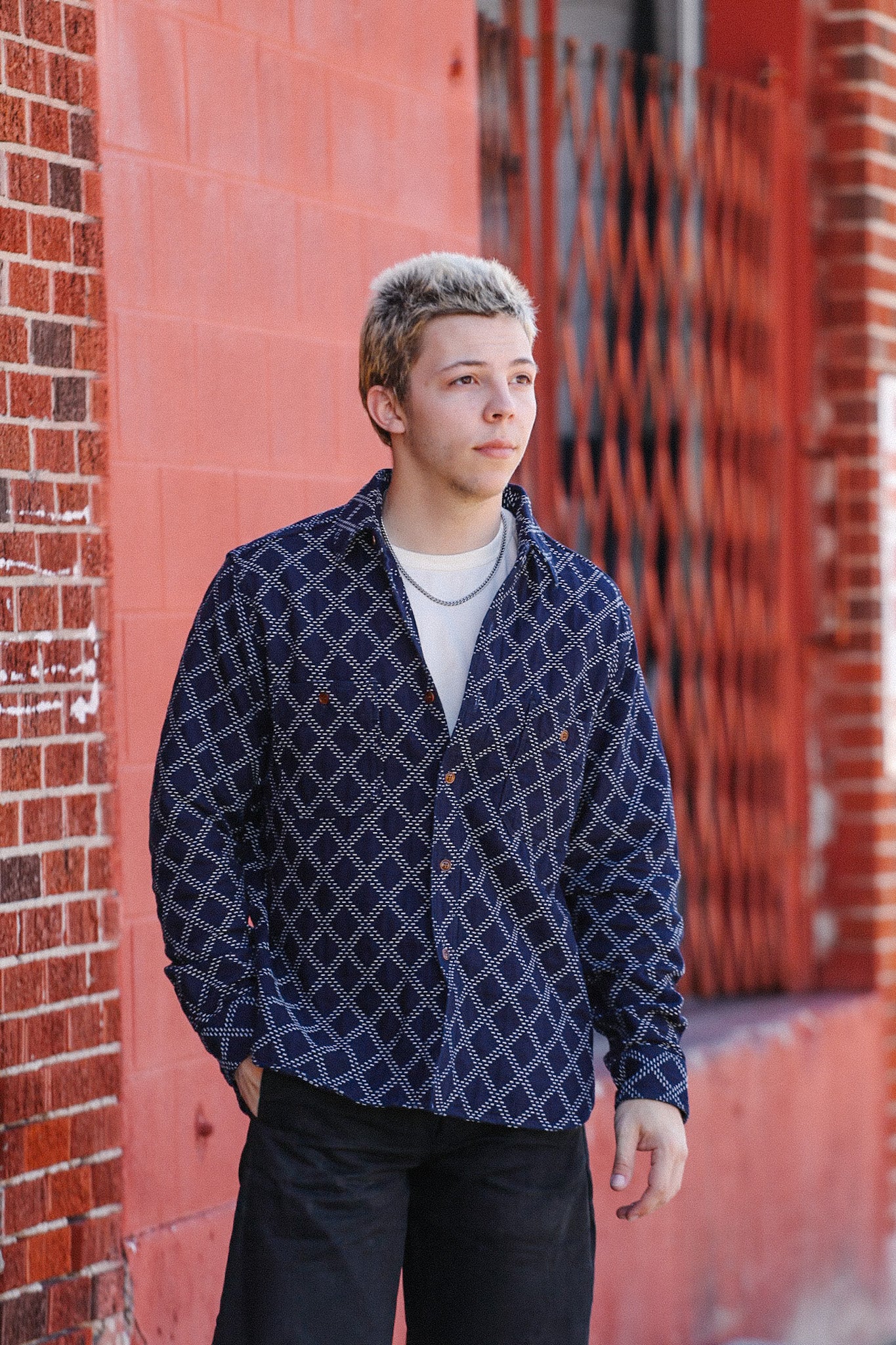 Sashiko Dobby Work Shirt- Indigo (5728)