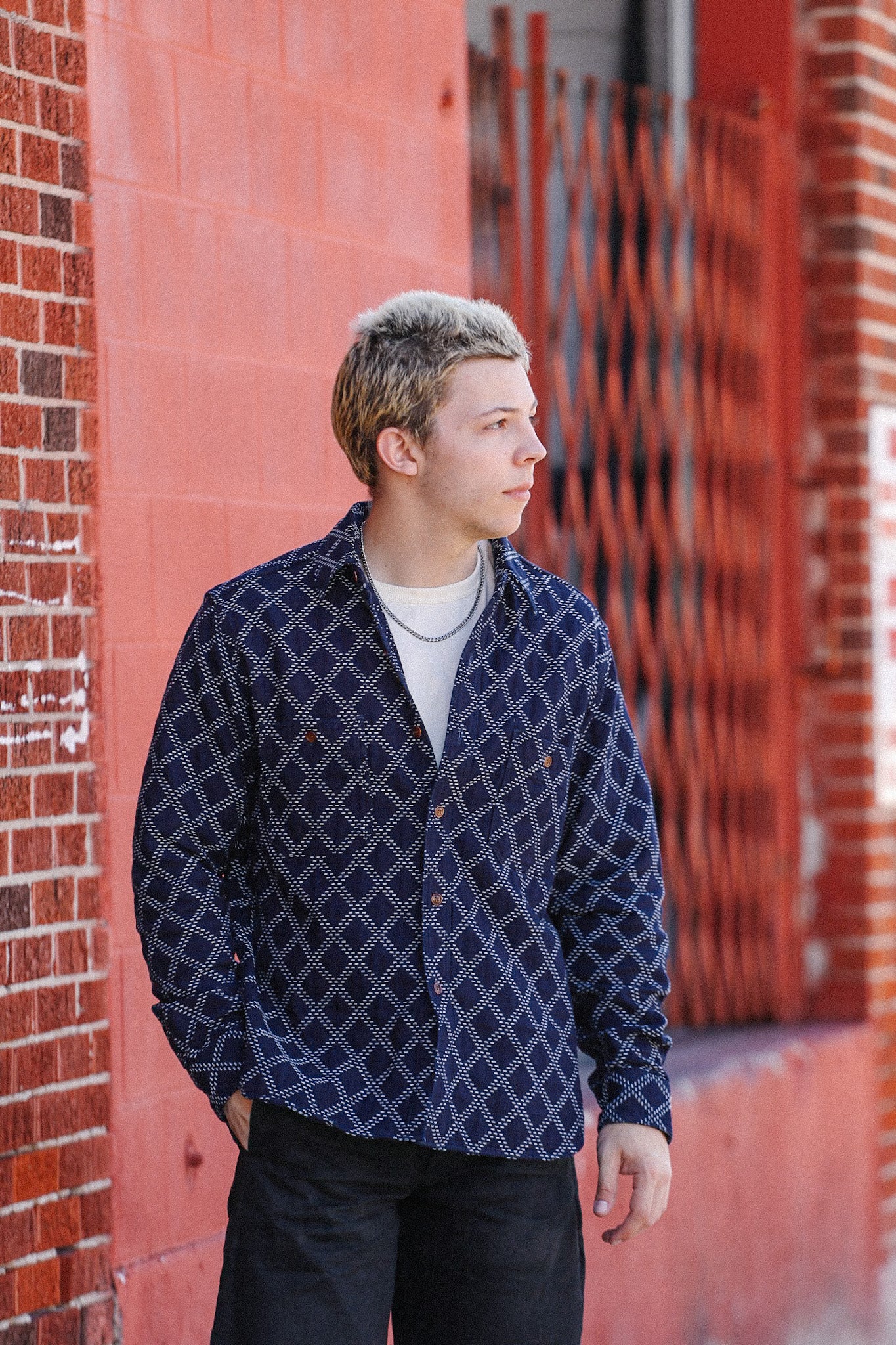 Sashiko Dobby Work Shirt- Indigo (5728)