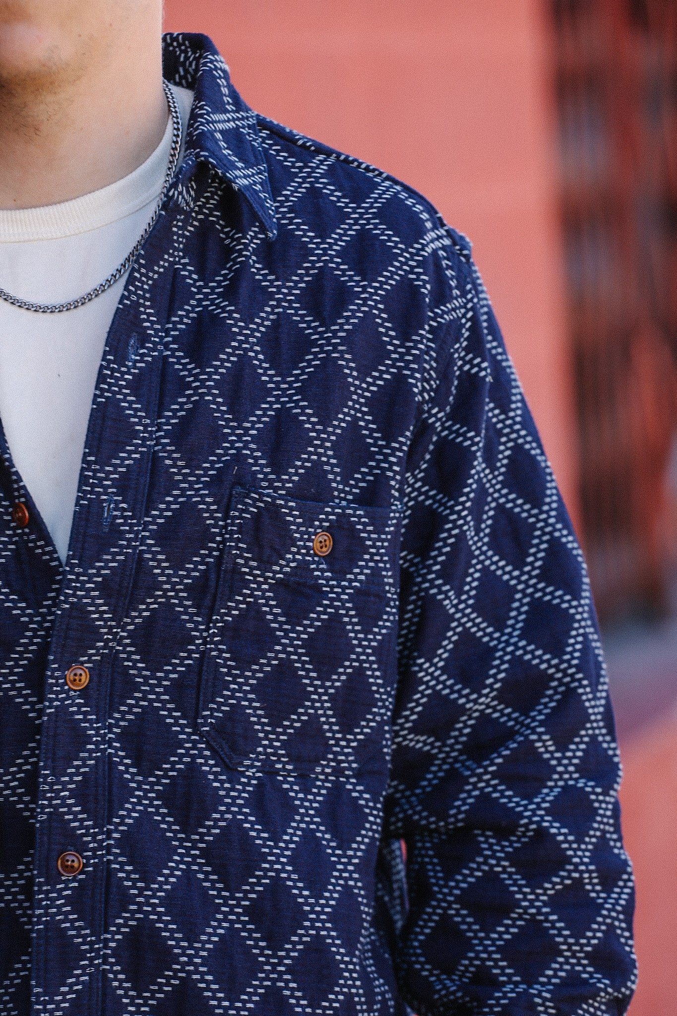 Sashiko Dobby Work Shirt- Indigo (5728)