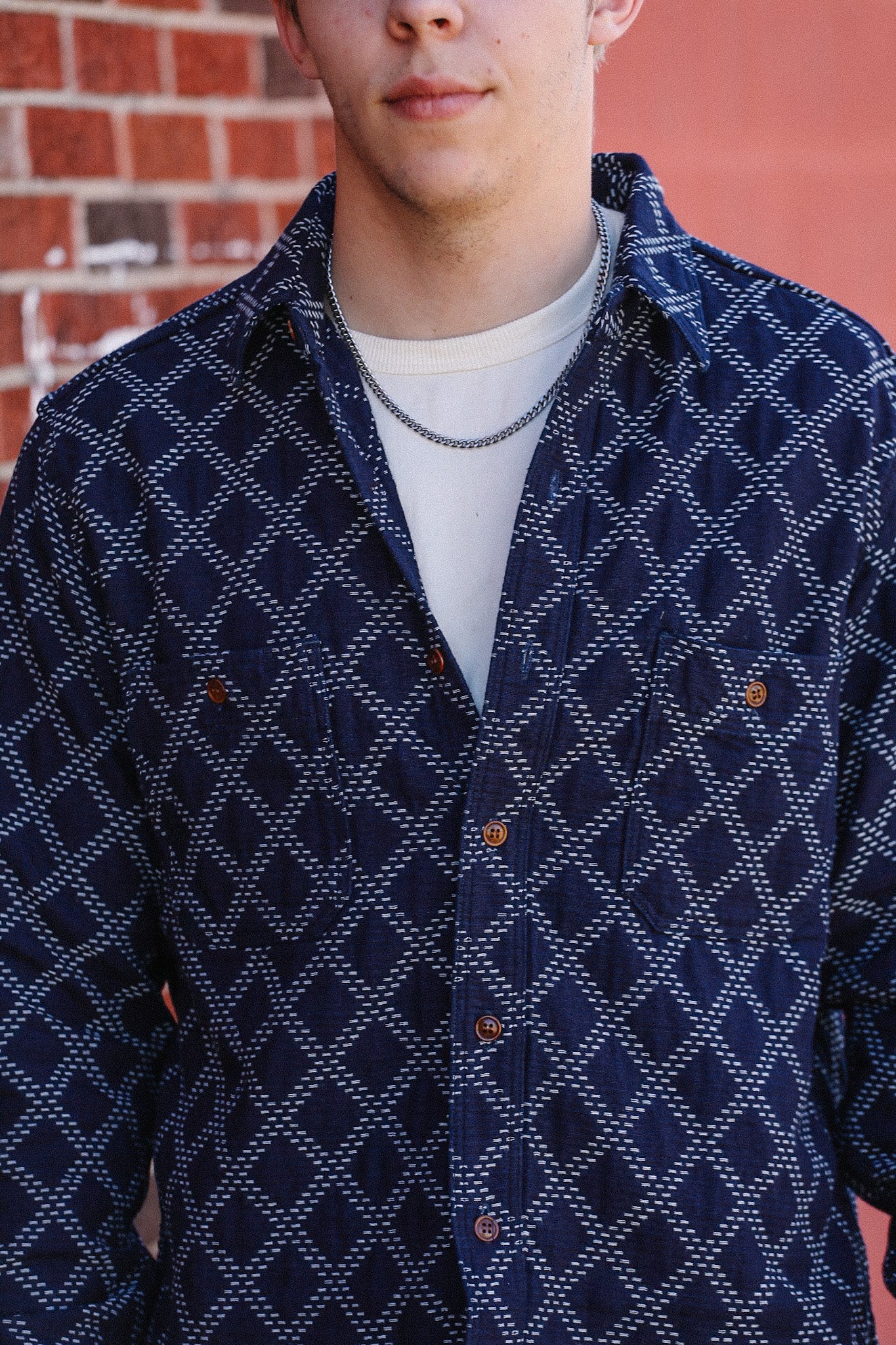Sashiko Dobby Work Shirt- Indigo (5728)