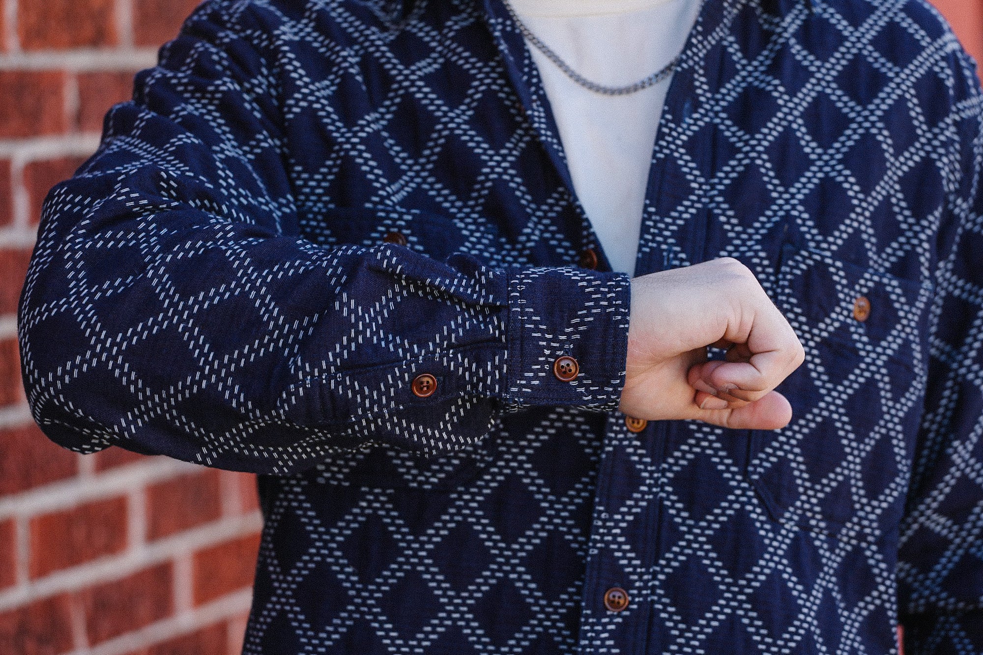 Sashiko Dobby Work Shirt- Indigo (5728)