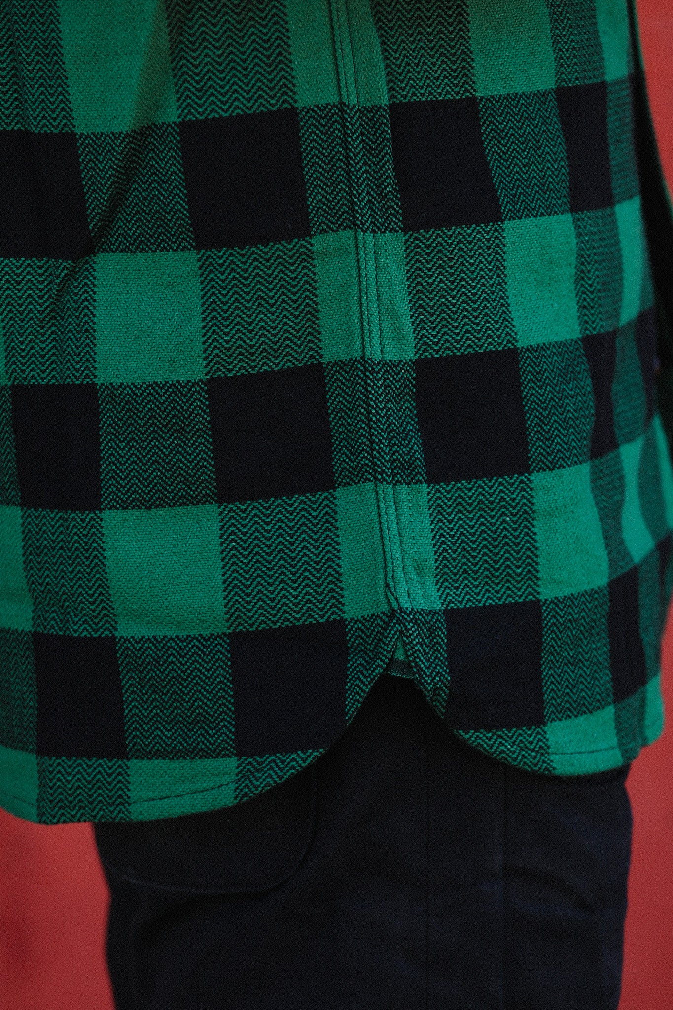 Block Check Flannel Work Shirt- Black/Green ( FN-SNR-101L)