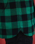 Block Check Flannel Work Shirt- Black/Green ( FN-SNR-101L)