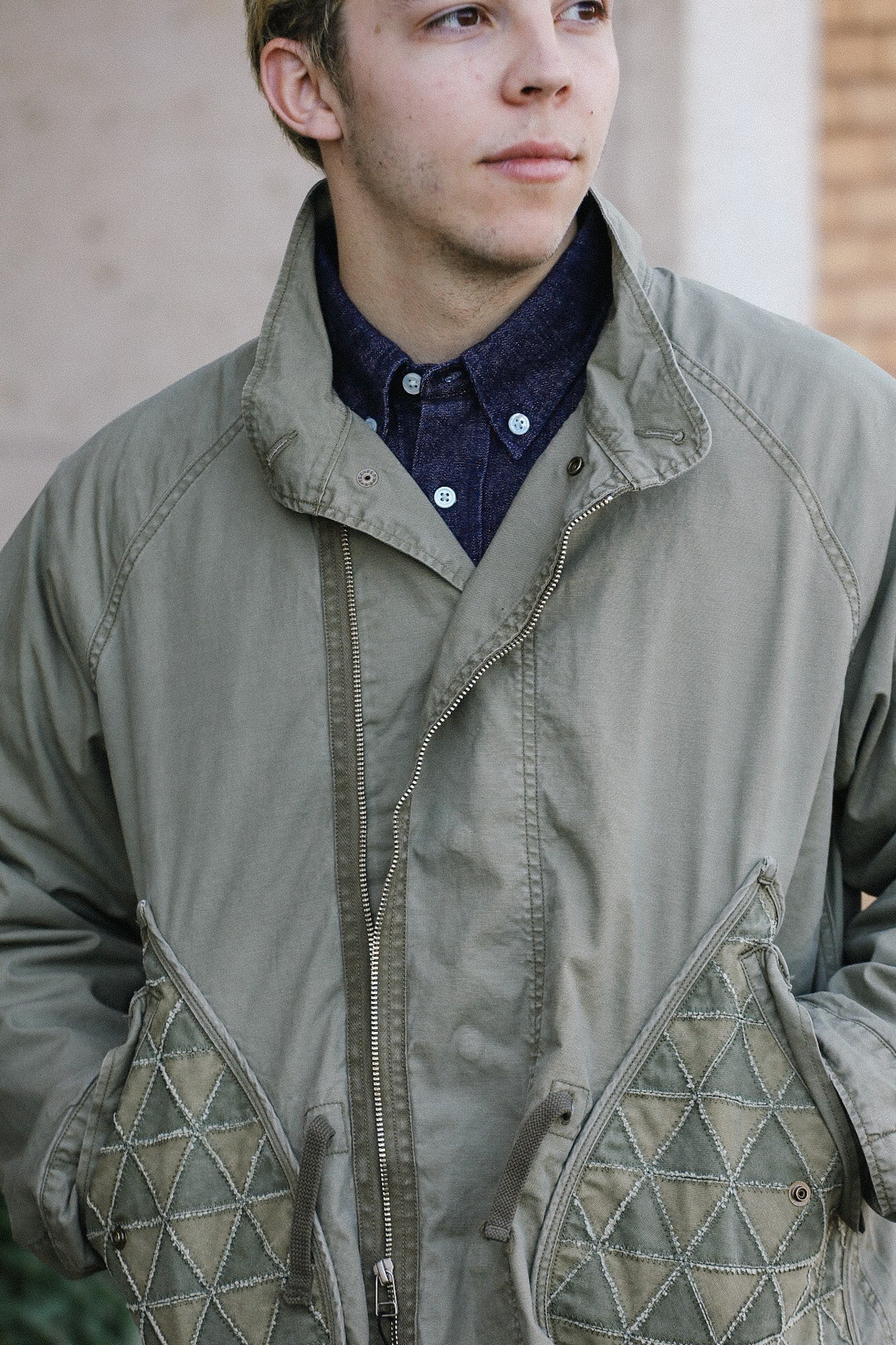 Tsugihagi Fishtail Jacket- Boro Green (MSP-4017)