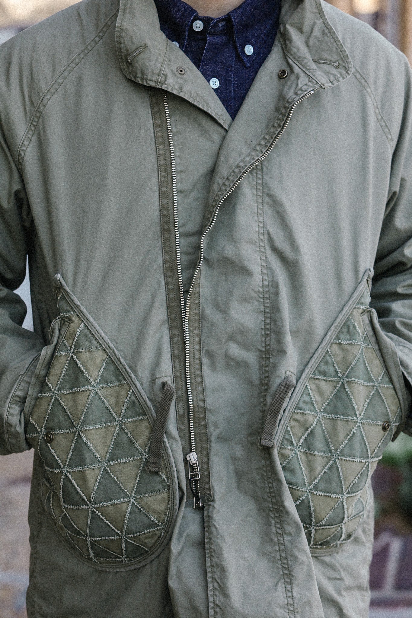 Tsugihagi Fishtail Jacket- Boro Green (MSP-4017)