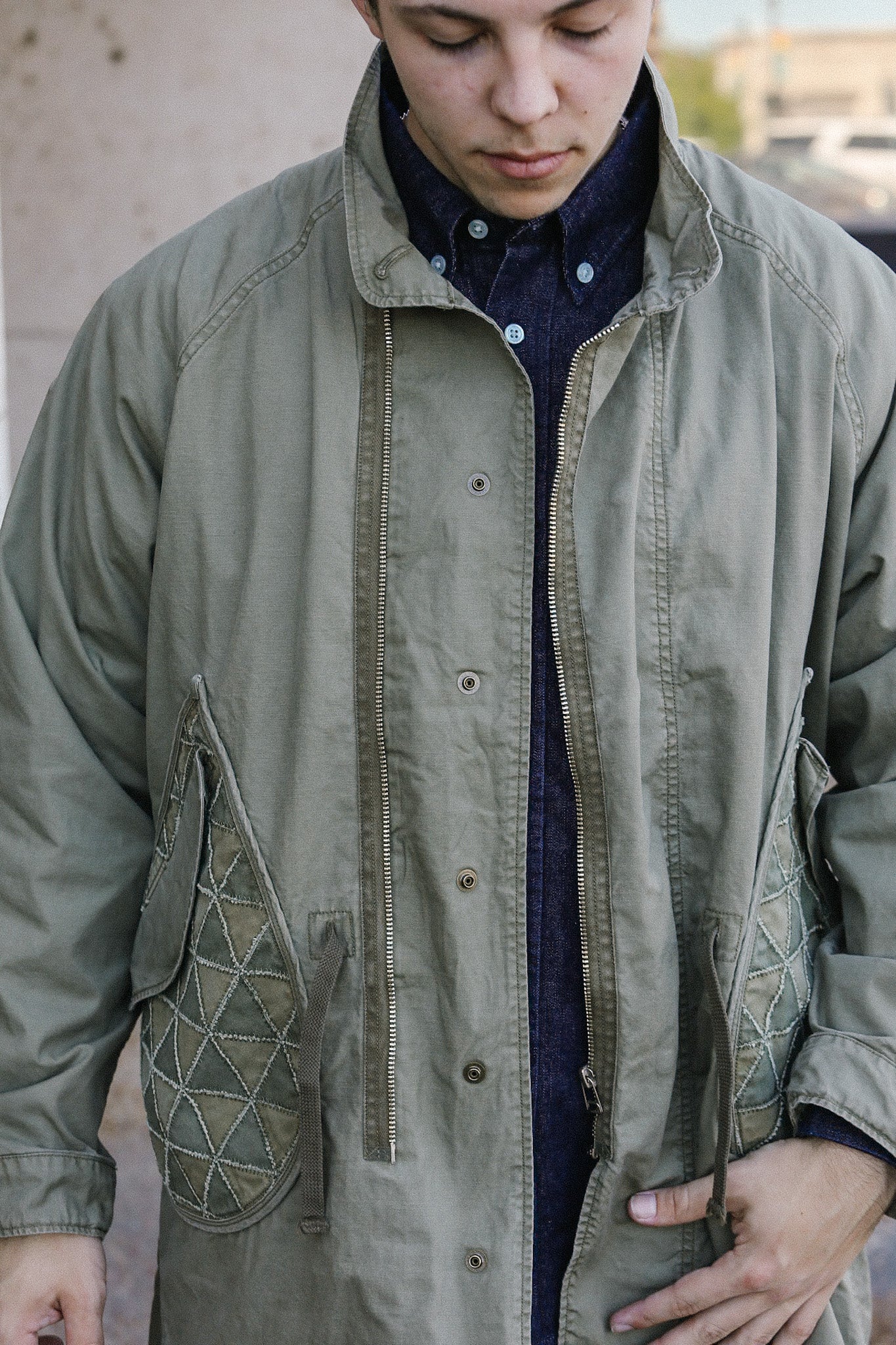 Tsugihagi Fishtail Jacket- Boro Green (MSP-4017)