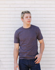 No.8 Slub Nep s/s T-Shirt - Purple Navy