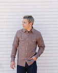 Railroad Stripe Flannel Western- Clay