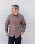 Railroad Stripe Flannel Western- Clay