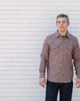 Railroad Stripe Flannel Western- Clay