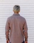 Railroad Stripe Flannel Western- Clay