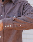 Railroad Stripe Flannel Western- Clay