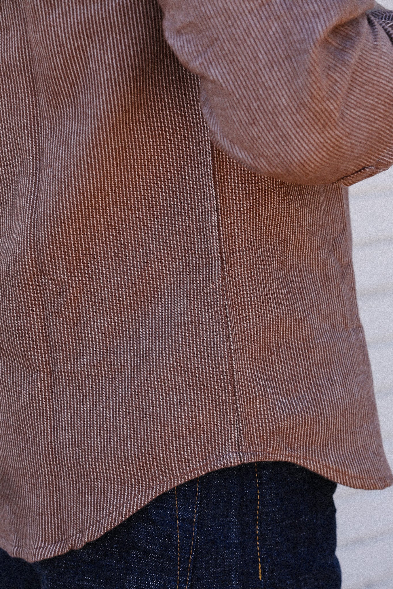 Railroad Stripe Flannel Western- Clay