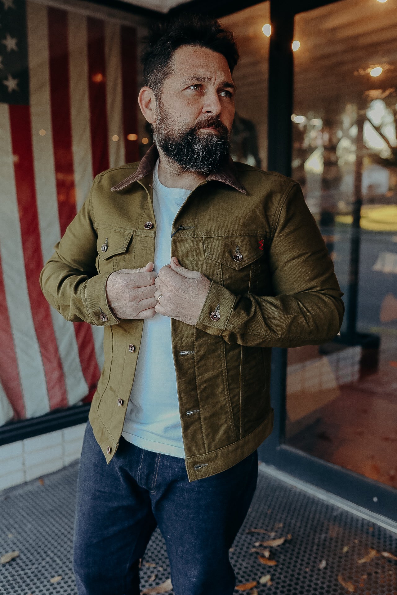 12oz Whipcord Modified Type III Jacket - Olive Drab Green IH-526