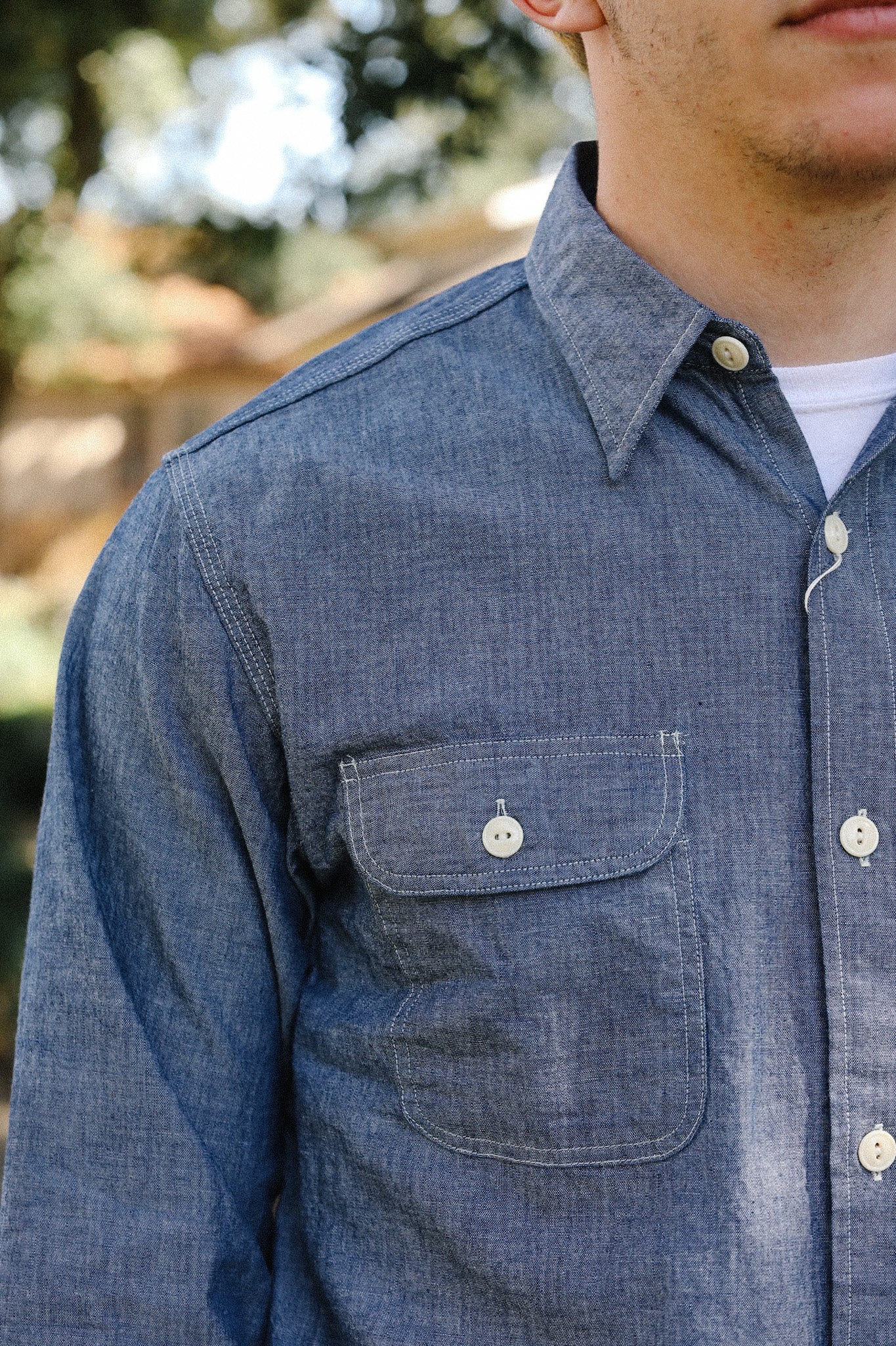SC27850 Sugar Cane Long Sleeve Work Shirt- Chambray – Iron Shop