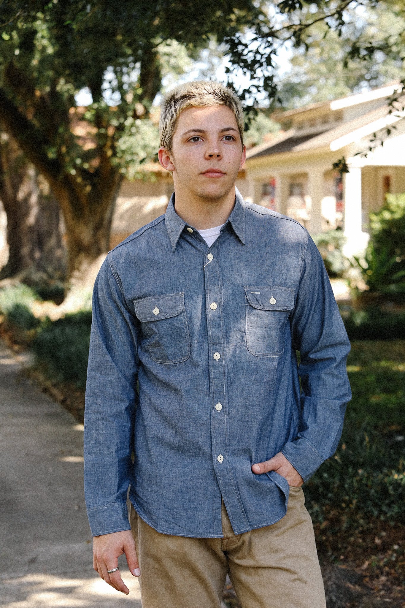 SC27850 Sugar Cane Long Sleeve Work Shirt- Chambray – Iron Shop
