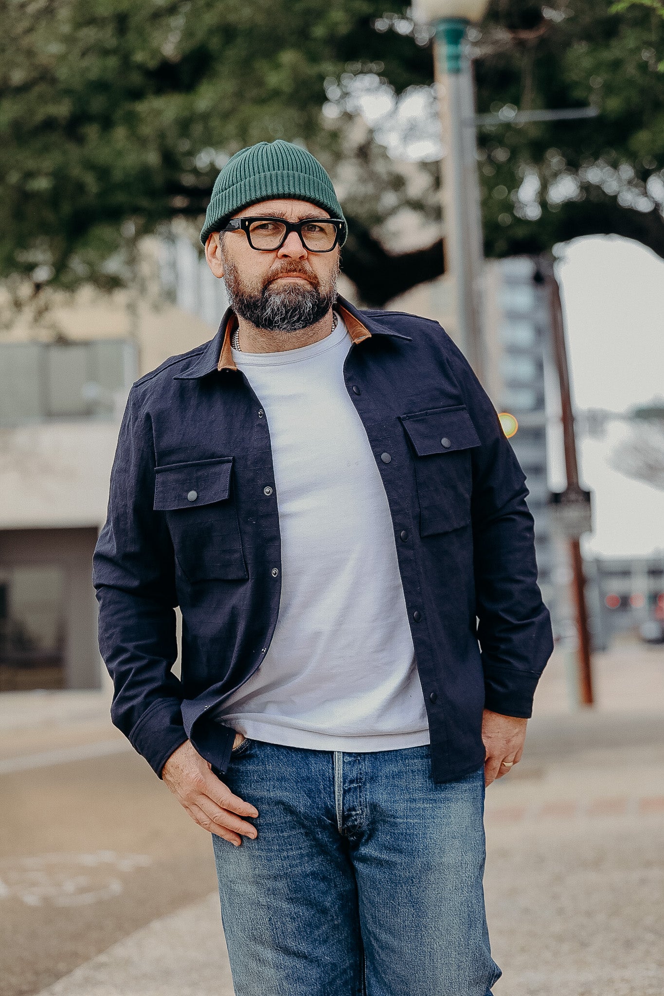 Oxford Overshirt- Navy Nylon Grid – Iron Shop Provisions