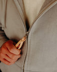 14oz Ultra Heavyweight Loopwheel Cotton Zip Up Hoodie - Grey IHSW-10-GRY