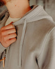14oz Ultra Heavyweight Loopwheel Cotton Zip Up Hoodie - Grey IHSW-10-GRY