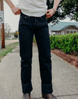 21oz Selvedge Denim Straight Cut Jeans - Indigo Overdyed Black IH-634S-B