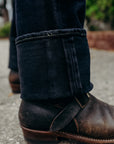 21oz Selvedge Denim Straight Cut Jeans - Indigo Overdyed Black IH-634S-B