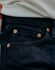 21oz Selvedge Denim Straight Cut Jeans - Indigo Overdyed Black IH-634S-B